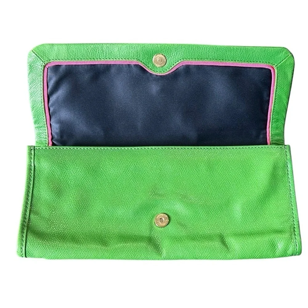 Vintage Juicy Couture Leni Bird Clutch Green with Gold Bird RARE